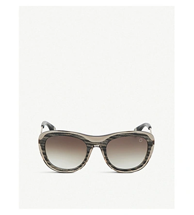 Blake Kuwahara Chareau Herringbone Sunglasses In Brown Multi