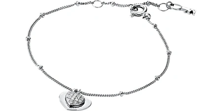 Michael Kors Kors Love Sterling Silver Pavé Heart Bracelet