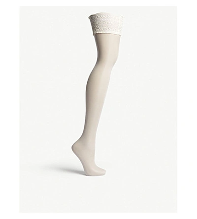 Falke Seidenglatt 15 Denier Stay-ups In 2059 Offwhite