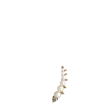 Annoushka Diamonds & Pearls 18ct Rose-gold Right Ear Pin In Brown