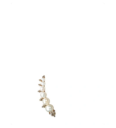 Annoushka Diamonds & Pearls 18ct Rose-gold Left Ear Pin In Brown