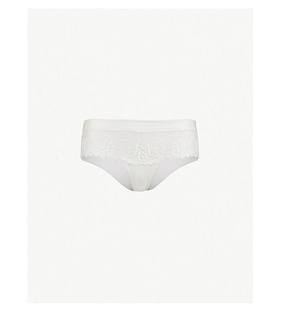 Simone Perele Wish Mesh And Lace Shorts In Ivory (cream)