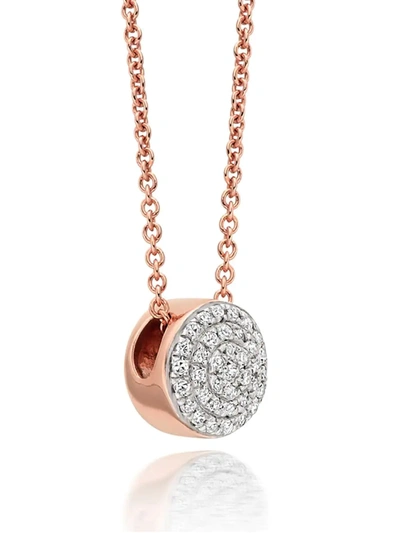 Monica Vinader Ava Diamond Button Pendant Necklace In Rose