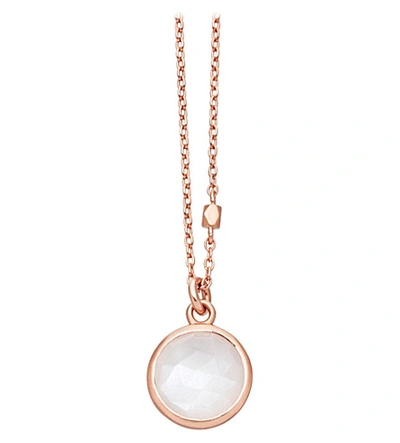 Astley Clarke Stilla 18ct Rose Gold-plated Moonstone Pendant Necklace