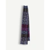 Loewe Anagram In Lines Cashmere Wool And Silk-blend Scarf In Navy Blue/multicolor