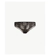 Wacoal Lace Perfection Stretch-lace Tanga Briefs In Charcoal