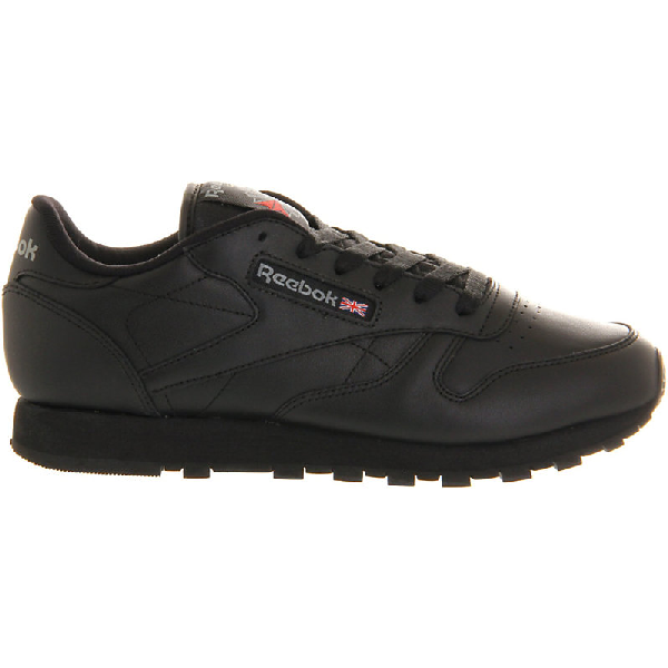 reebok black leather trainers
