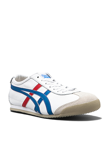 Onitsuka Tiger Mexico 66 Leather Trainers In White & Blue | ModeSens