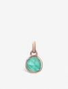 Monica Vinader Siren Mini 18ct Rose-gold Vermeil And Amazonite Bezel Pendant In Green