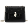 Bvlgari Serpenti Forever Leather Shoulder Bag In Black