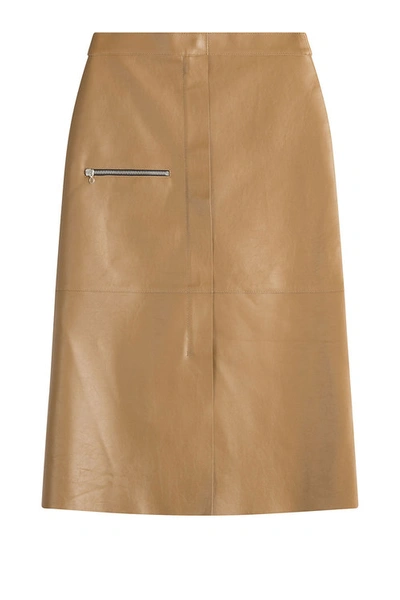 Golden Goose Leather Skirt In Brown