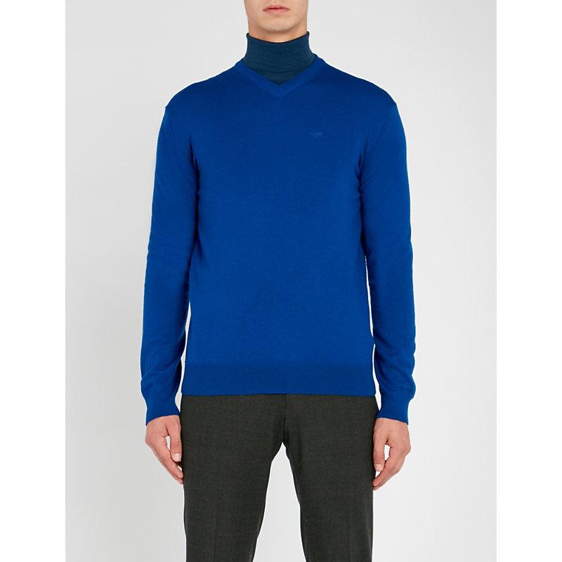 blue armani jumper
