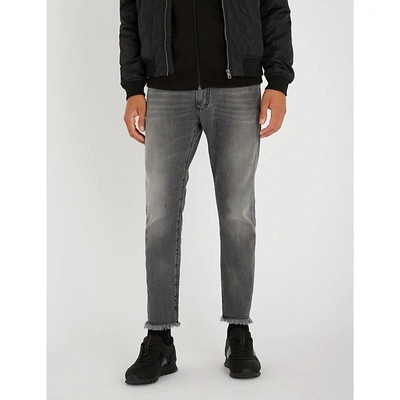 Represent Relaxed-fit Cropped Denim Jeans In Fog
