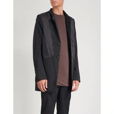 Rick Owens Regular-fit Stretch-wool And Shell Blazer In Black