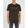 Hugo Logo-print Cotton-jersey T-shirt In Dark Green