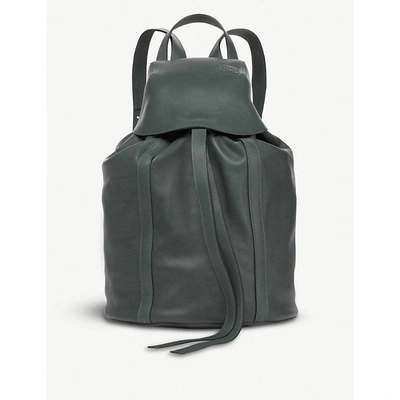 Loewe Small Leather Backpack In Cypress