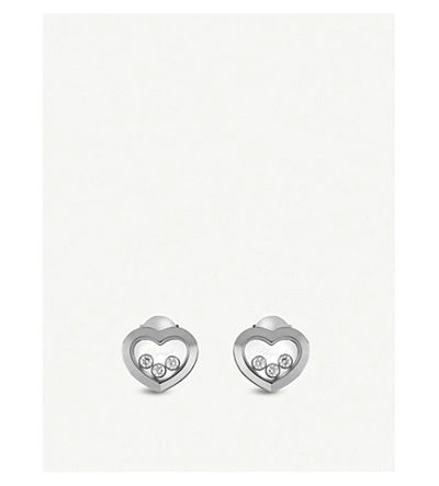 Chopard Happy Diamonds Icons 18ct White-gold And Diamond Earrings In White Gold