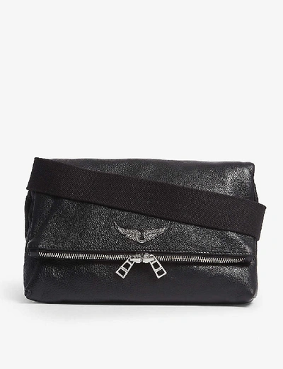 Zadig & Voltaire Rocky Leather Cross-body Bag In Noir