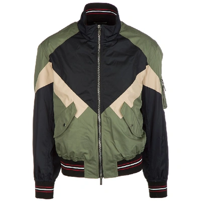 Dior Homme High Neck Bomber Jacket In Green