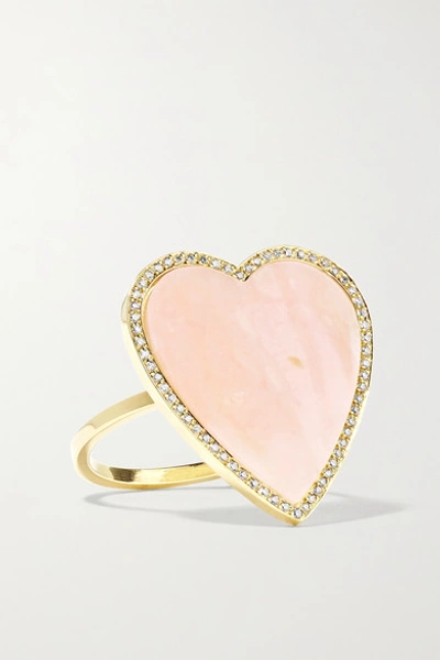 Jennifer Meyer Heart 18-karat Gold, Opal And Diamond Ring