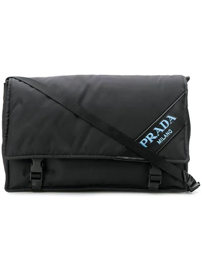 Prada Logo Messenger Bag - Black
