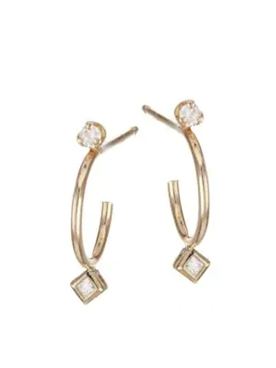 Zoë Chicco 14k Yellow Gold & Diamond Thin Huggie Hoop Earrings
