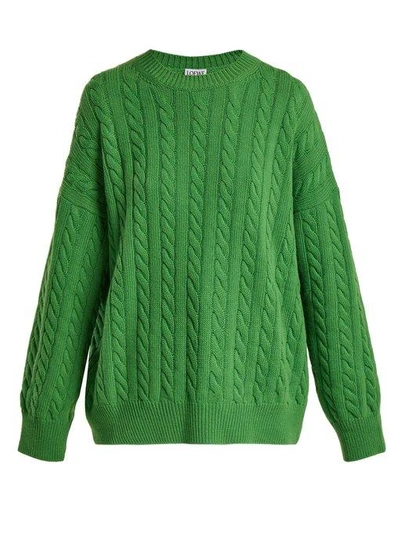 Loewe Oversized Knit Sweater In Green