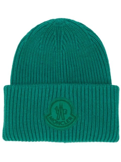 Moncler Gerippte Beanie In Green