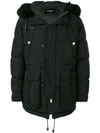Dsquared2 Shell Puffer Coat In Black