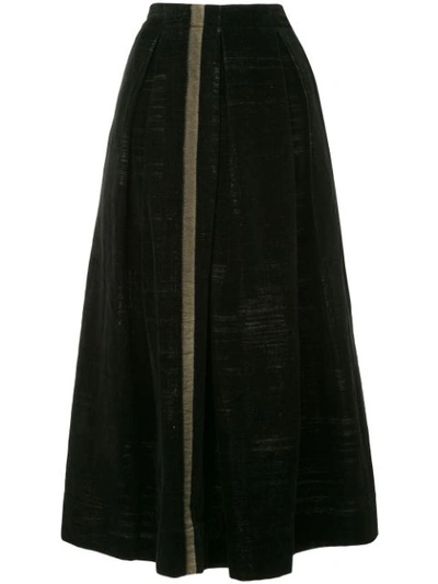 Uma Wang Pleated Midi Skirt - Uw900 Black