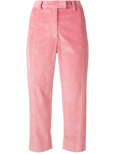 Alberto Biani Cropped Corduroy Trousers - Pink
