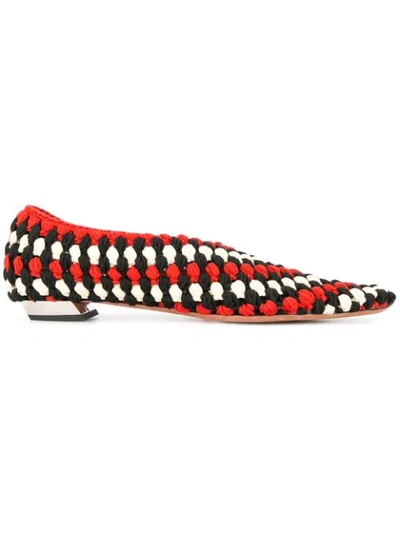 Proenza Schouler Crossover Crochet Flats - Red