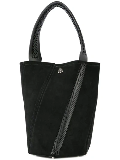 Proenza Schouler Crochet Medium Hex Bucket Bag In Black