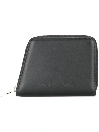 Proenza Schouler Two-tone Trapeze Zipped Wallet In Black