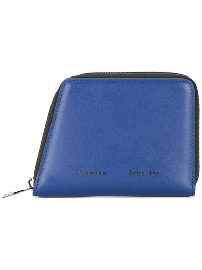Proenza Schouler Trapeze Zip Wallet In Blue