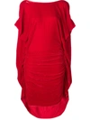 Paula Knorr Ruched Midi Dress In Rosso