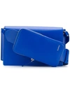 Lanvin Logo Embossed Shoulder Bag In Blue