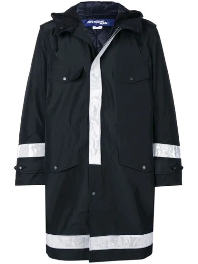 Junya Watanabe Hooded Midi Raincoat In Black