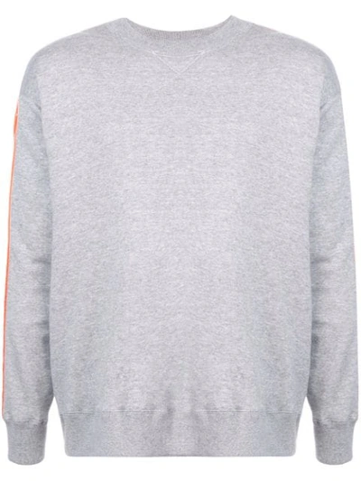 Julien David Contrast Stripe Sweatshirt In Grey