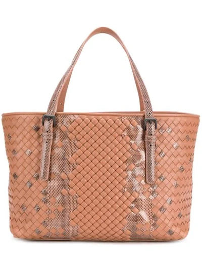 Bottega Veneta Cesta Tote Bag In Nude & Neutrals