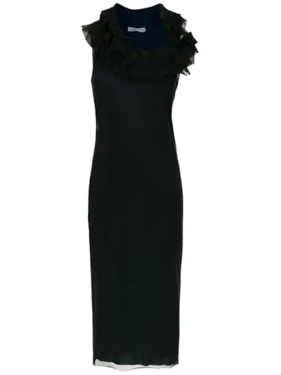 Gloria Coelho Fitted Tulle Dress In Black