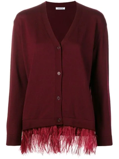 P.a.r.o.s.h Feathered Cardigan In Red