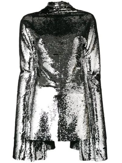 Paula Knorr Asymmetric Sequin Top In Grey