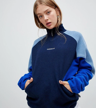 Adidas Originals Adidas Eqt Polar Fleece Sweater In Navy - Navy | ModeSens