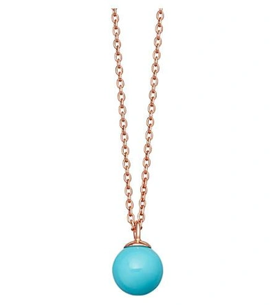 Astley Clarke Peggy Rose Gold-vermeil & Turquoise Pendant Necklace In Nero