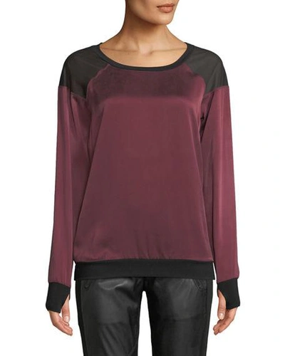 Blanc Noir Natoma Long-sleeve Pullover Sweater In Red