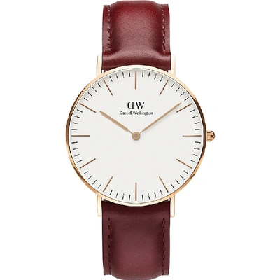 Daniel Wellington Classic Suffolk 40mm Rose-gold And Leather Strap In Gold/brown