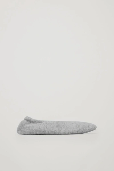 Cos Cashmere Ballerina Slippers In Grey