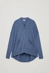 Cos Draped-back Cardigan In Blue