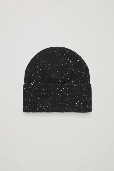 Cos Speckled Cashmere Hat In Black